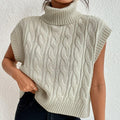 Women’s High-Neck Sleeveless Knit Vest - Soft and Versatile