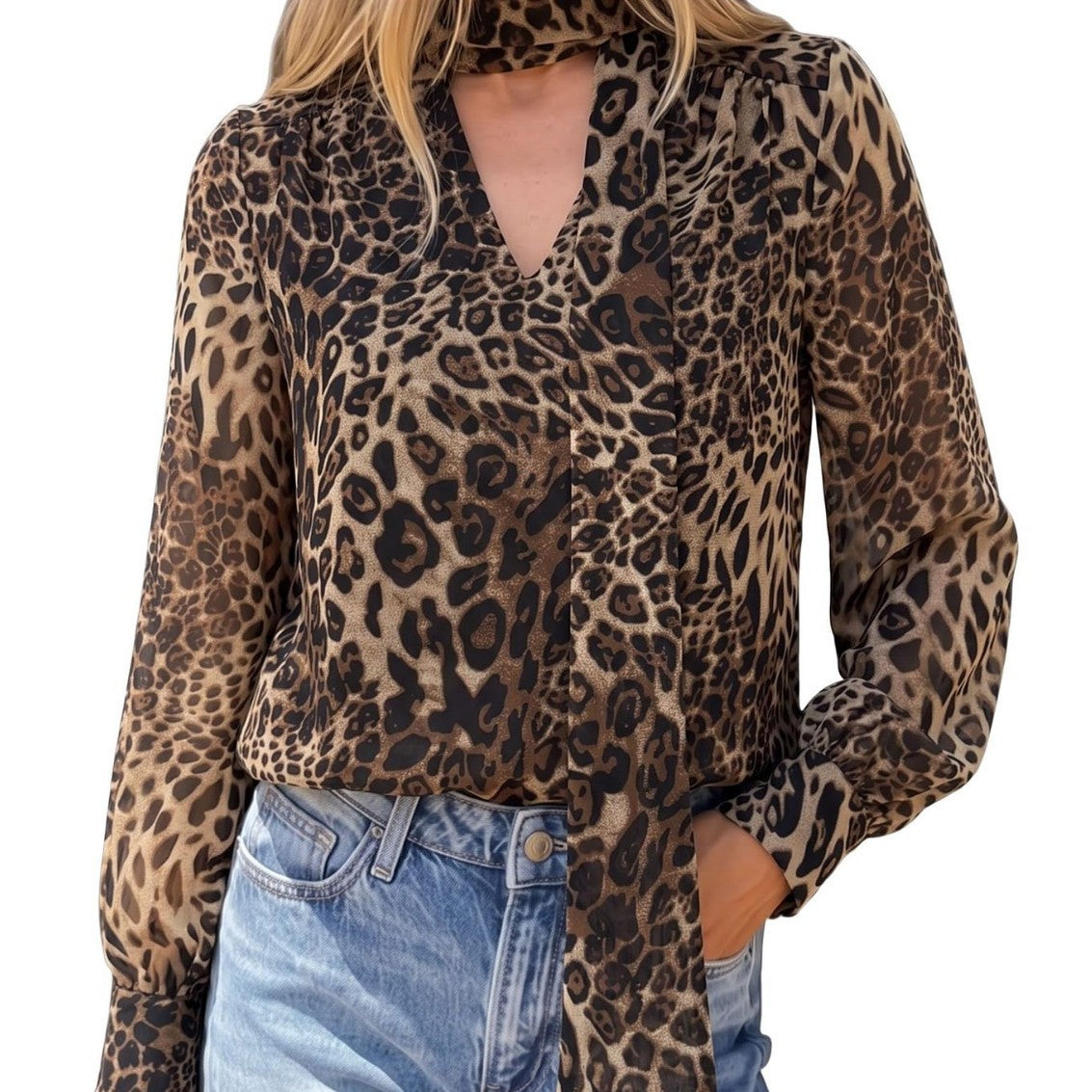 Women’s Leopard Print Shirt - Retro and Elegant