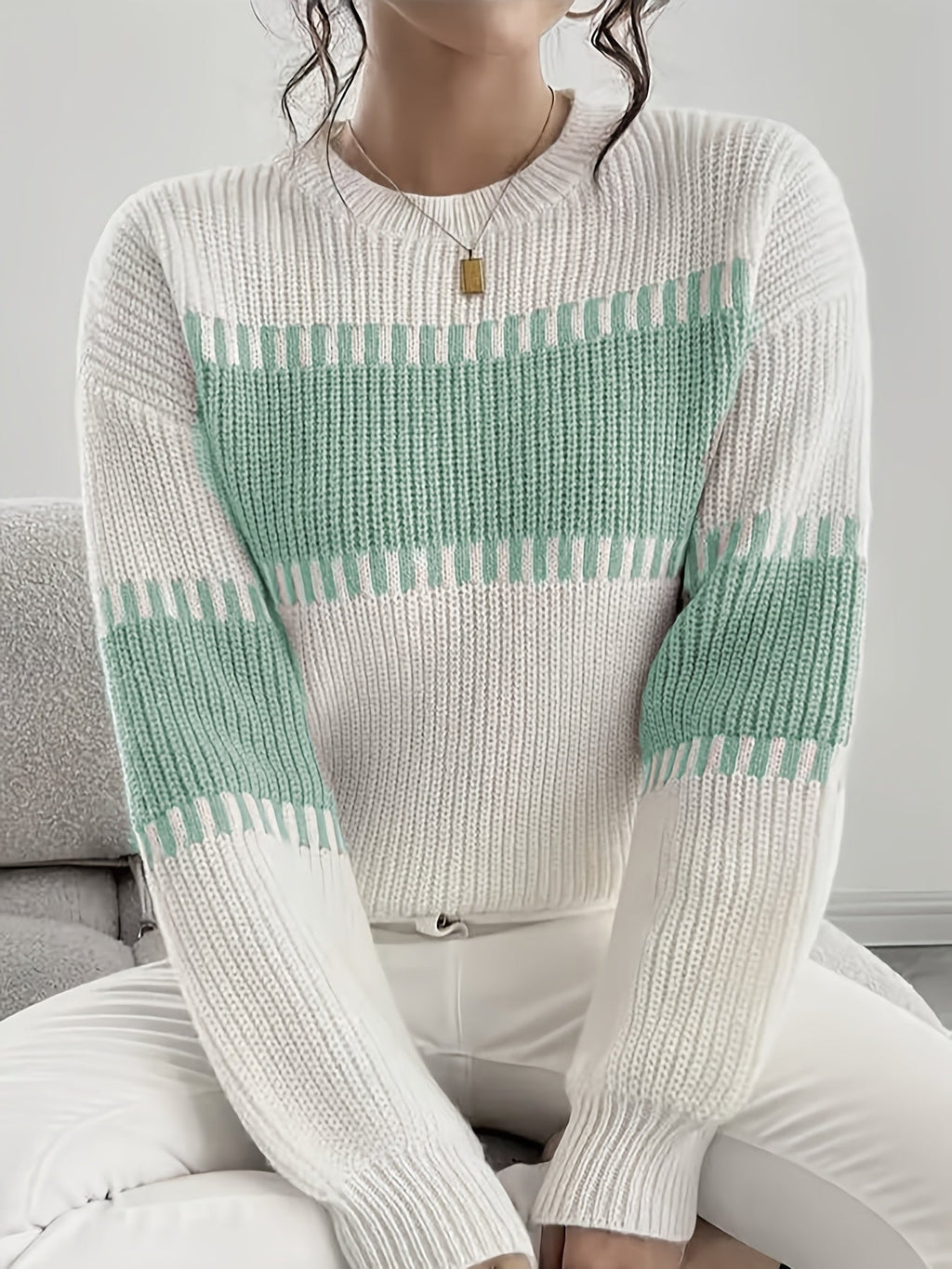 Women’s Colour-Block Striped Sweater