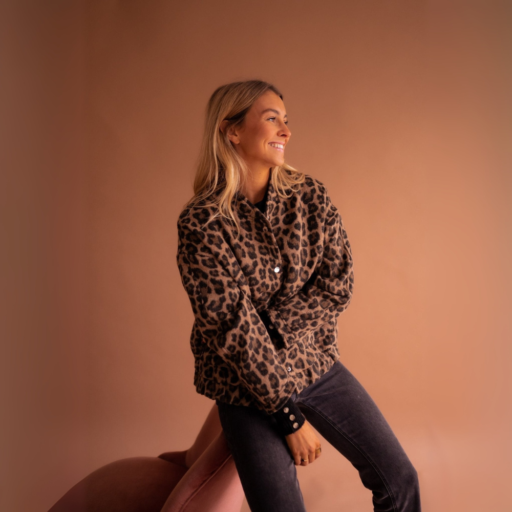 Oversized Leopard Print Jacket