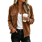 Women’s Suede-Look Zip Jacket - Casual and Elegant