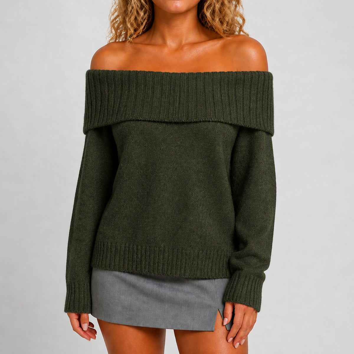 Women’s Long Sleeve Solid Knit Sweater – Soft Everyday Pullover