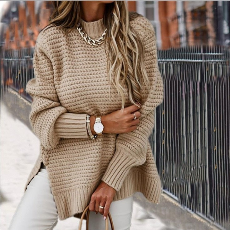 Women's Knitted Pullover - Long-Sleeve Casual Autumn Style