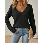 Puff-Sleeve Solid Sweater - Soft and Feminine