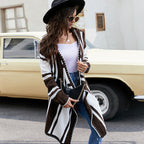 Women’s Striped Hooded Cardigan - Soft and Casual