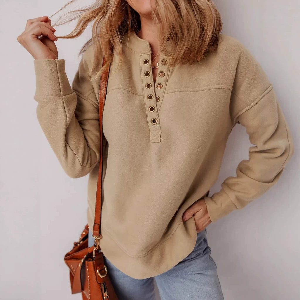Women’s Drop-Shoulder Pullover Sweatshirt – Soft Cozy Style
