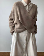 Women’s Cross-Knit Sweater – Elegant Comfortable Pullover
