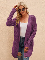 Women’s Long Open-Knit Cardigan - Soft and Versatile