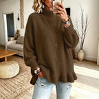 Women’s Lotus-Edge Knit Sweater – Soft Feminine Pullover