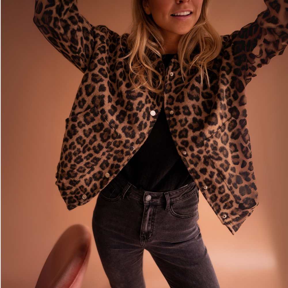 Oversized Leopard Print Jacket
