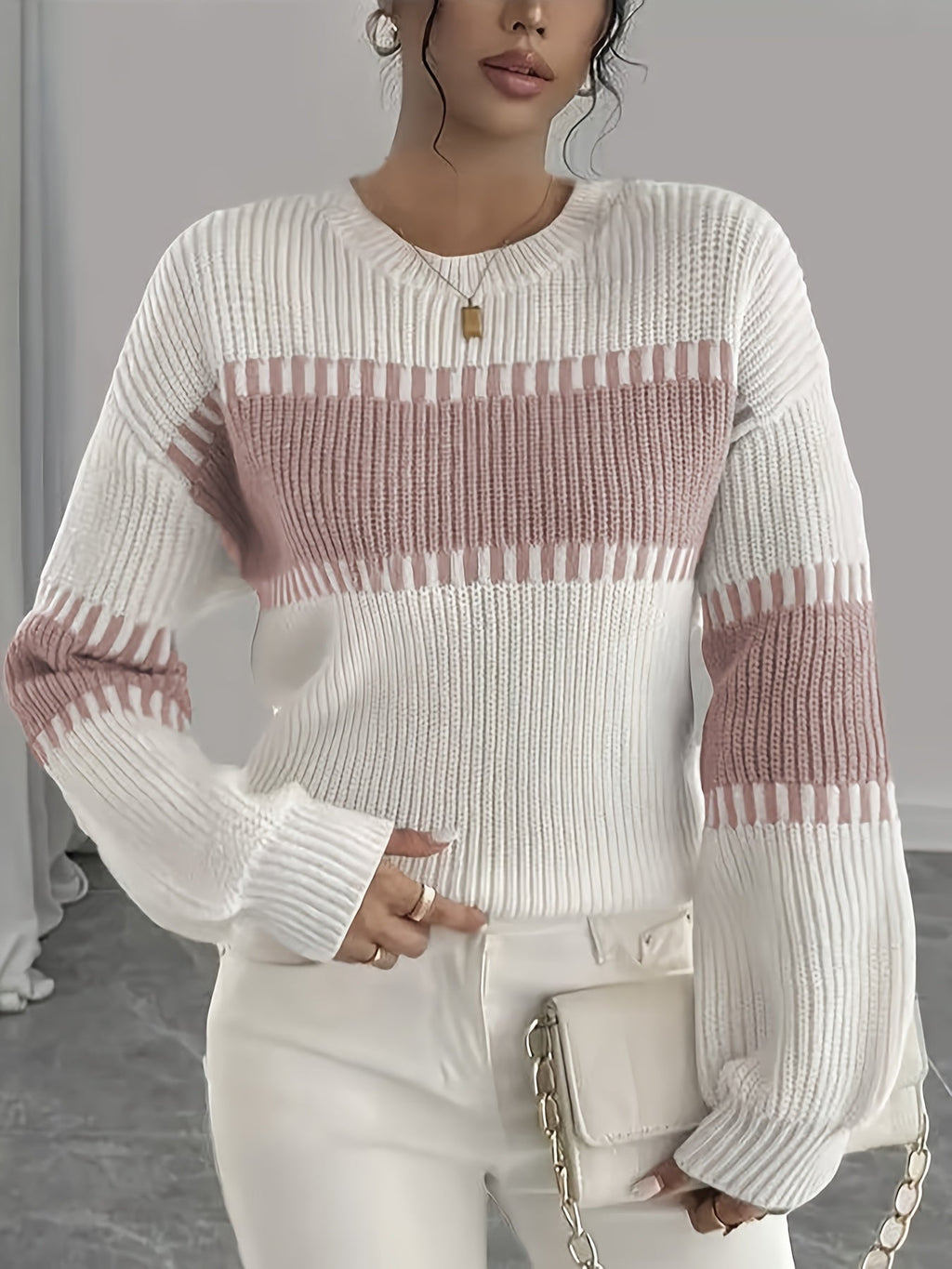 Women’s Colour-Block Striped Sweater
