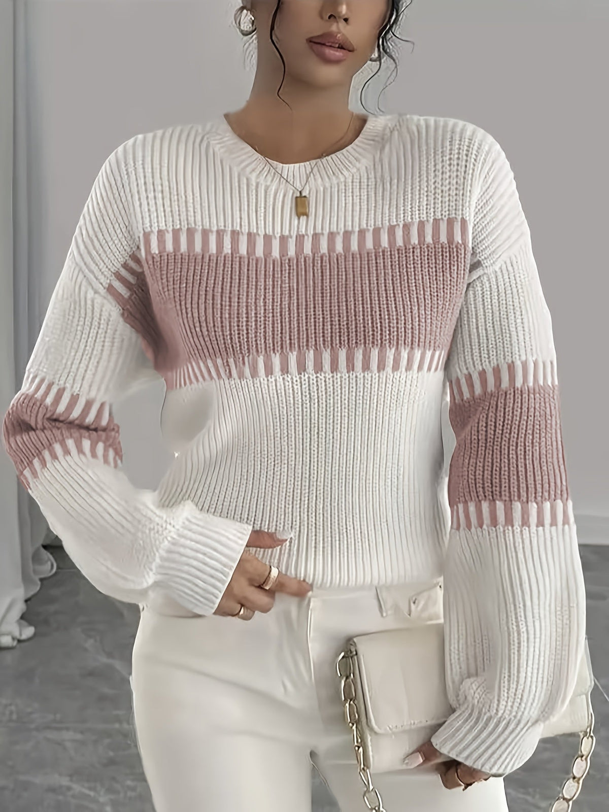 Women’s Colour-Block Striped Sweater