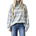 Women’s Striped Print Sweatshirt – Casual Fall Layer