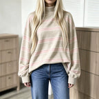 Women’s Striped Print Sweatshirt – Casual Fall Layer