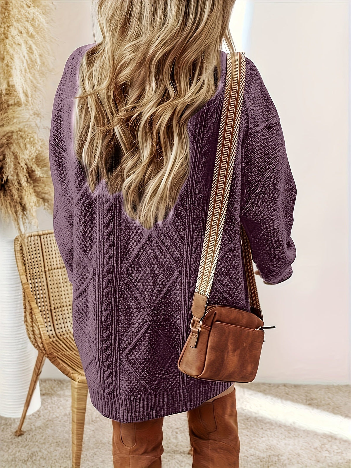 Women’s Cable Knit Sweater Dress – Warm Elegant Style