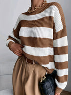 Women’s Relaxed Striped Sweater – Comfortable Everyday Knit