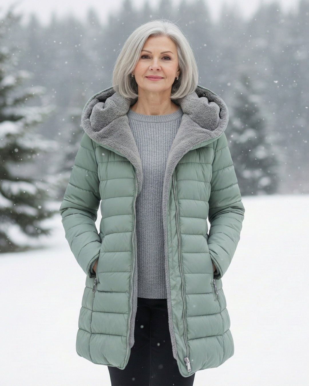 Padded Coat with Lined Hood