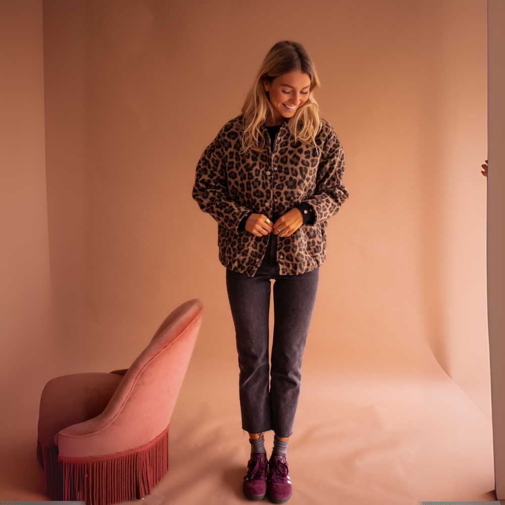 Oversized Leopard Print Jacket
