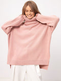 Women’s Oversized Split Sweater – Casual Modern Knit Top