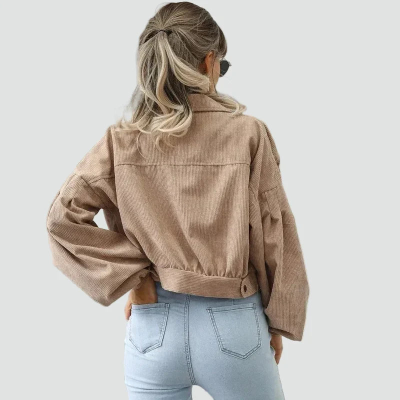 Women’s Corduroy Bomber Jacket - Casual and Modern