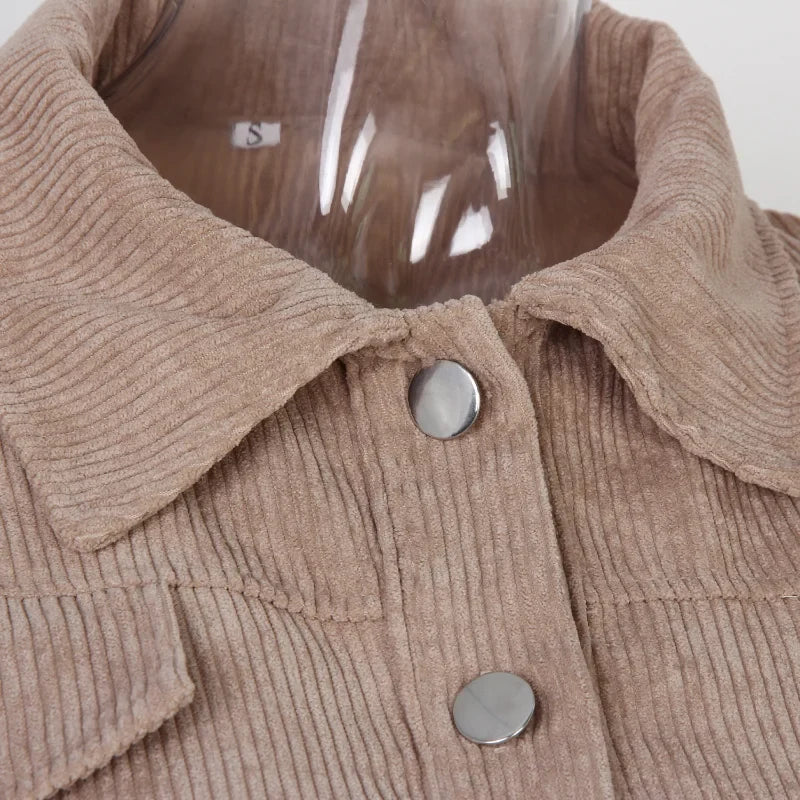 Women’s Corduroy Bomber Jacket - Casual and Modern