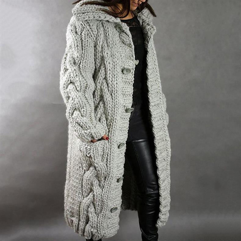 Long Cable Knit Cardigan