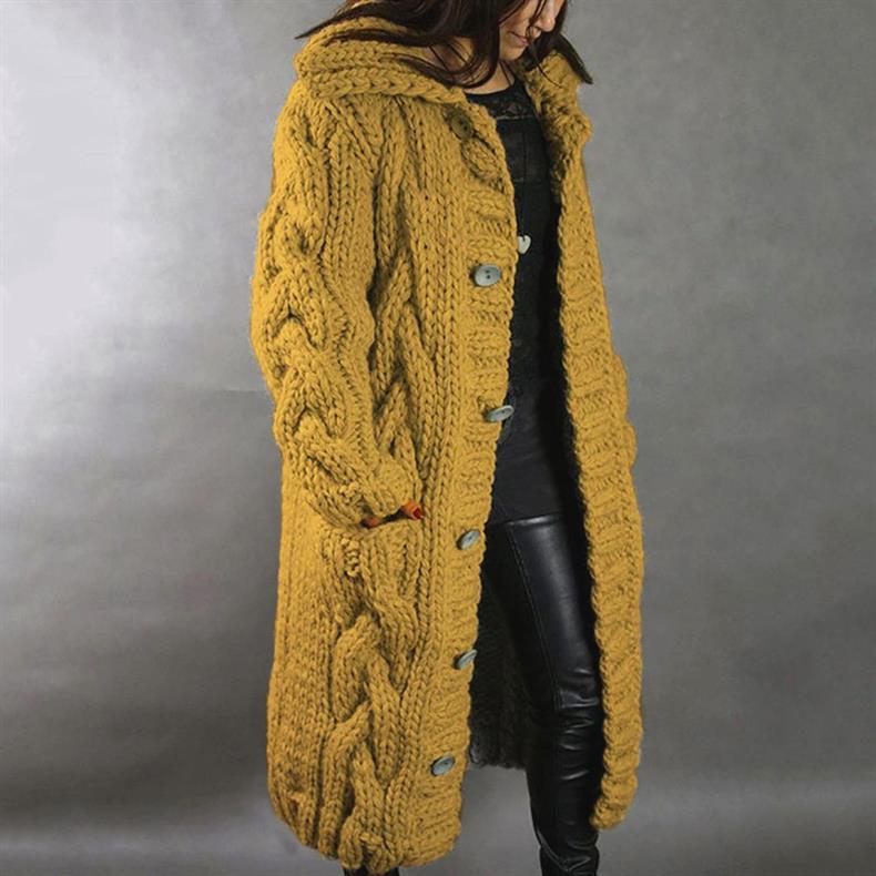 Long Cable Knit Cardigan