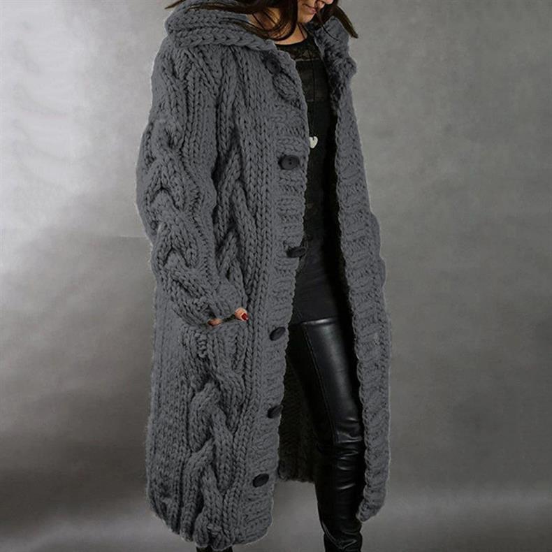 Long Cable Knit Cardigan