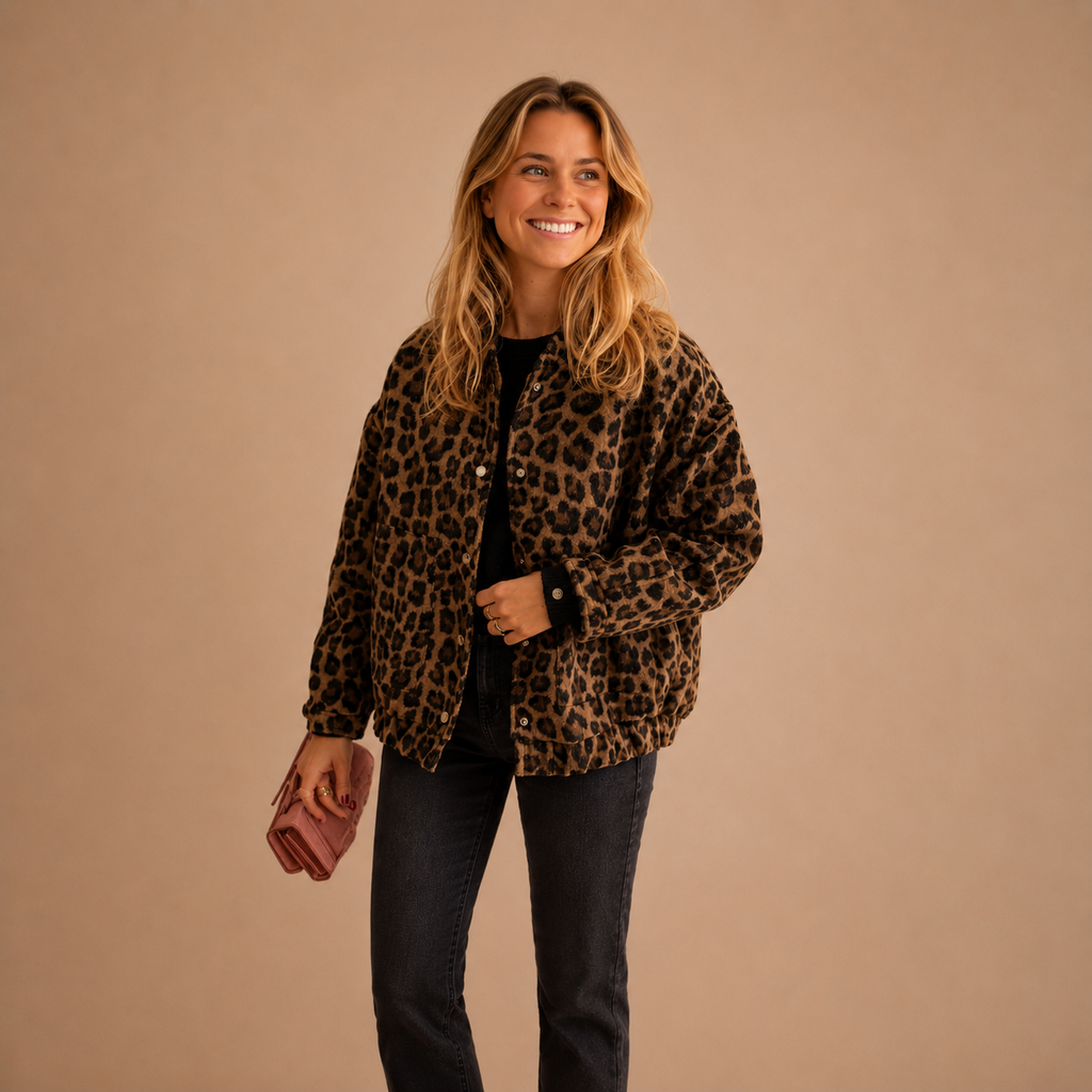 Oversized Leopard Print Jacket