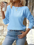 Emma Round-Neck Long-Sleeve Sweater - Breathable and Light