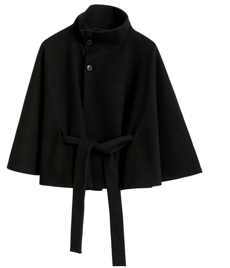 High Collar Belted Winter Coat