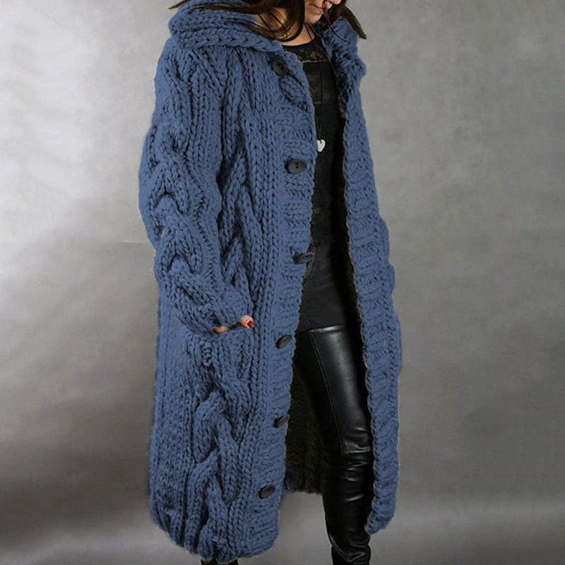 Long Cable Knit Cardigan