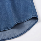 Vivara Ruffle V-Neck Denim Blouse - Soft and Feminine