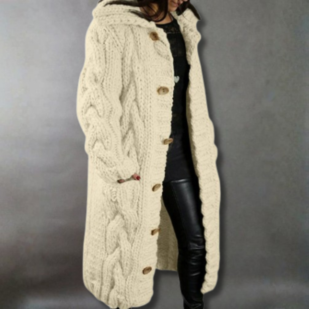 Long Cable Knit Cardigan