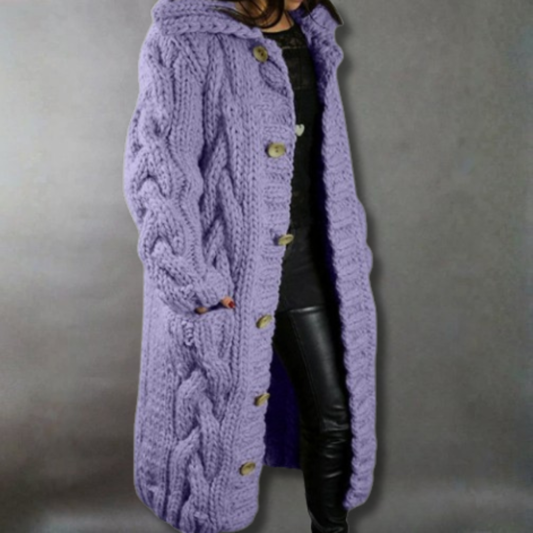 Long Cable Knit Cardigan