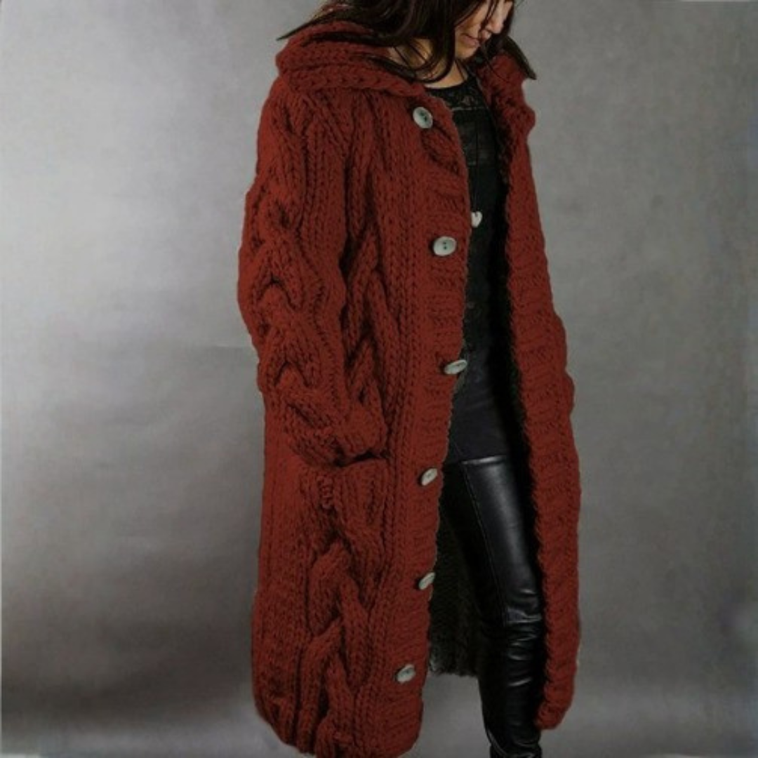 Long Cable Knit Cardigan