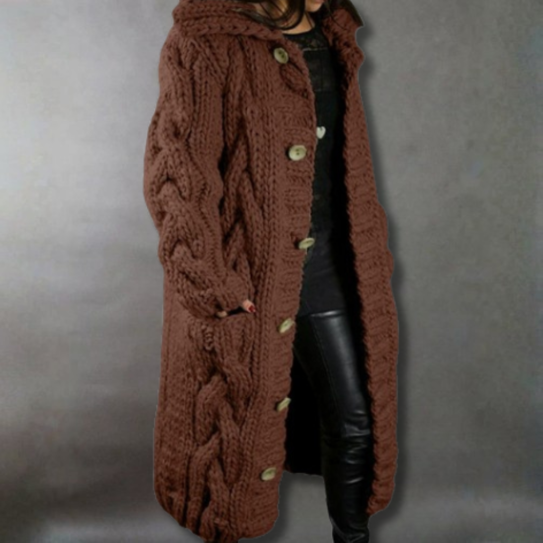 Long Cable Knit Cardigan