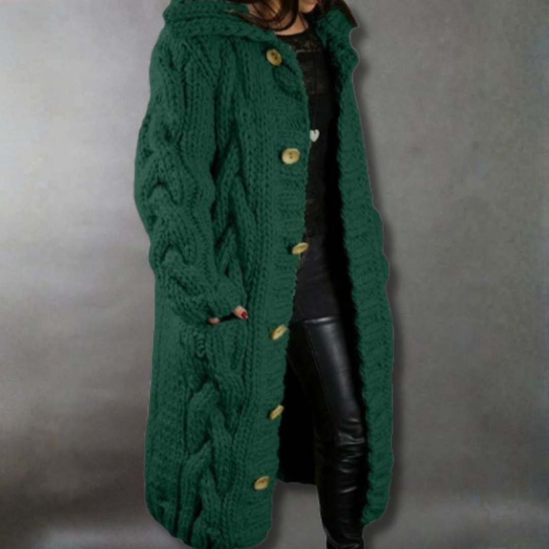 Long Cable Knit Cardigan