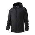 Lightweight packable water-repellent rain jacket featuring UPF protection, ideal for outdoor activities and travel, shown in a vibrant color with adjustable hood 0