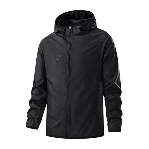 Lightweight packable water-repellent rain jacket featuring UPF protection, ideal for outdoor activities and travel, shown in a vibrant color with adjustable hood 0