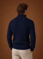 Men's Black Knit Button-Front Cardigan with Relaxed Fit 2