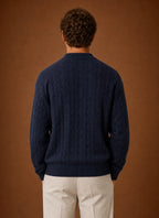 Men's Cable Knit Button-Front Cardigan Sweater for Everyday Wear 2