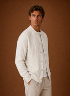 Men's Cable Knit Button-Front Cardigan Sweater for Everyday Wear 5
