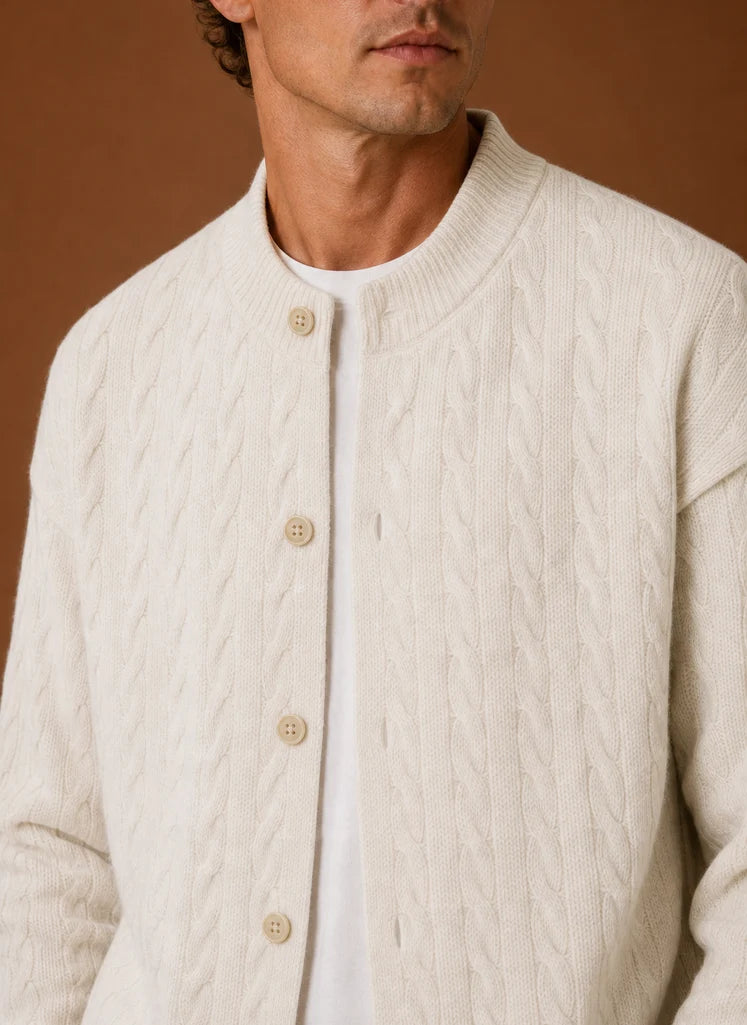 Men's Cable Knit Button-Front Cardigan Sweater for Everyday Wear 7