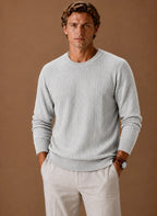 Men's Cable Knit Crew Neck Sweater for Casual Layering 0