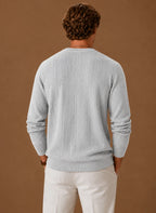 Men's Cable Knit Crew Neck Sweater for Casual Layering 1