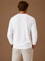 Men's Cable Knit Crew Neck Sweater for Casual Layering 5