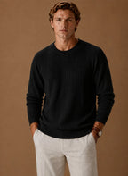 Men's Cable Knit Crew Neck Sweater for Casual Layering 6