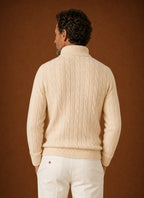 Men's Cable Knit Quarter-Zip Sweater for Casual and Smart-Casual Wear 6