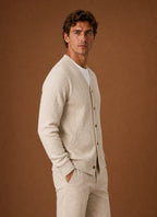 Men's Cable Knit V-Neck Button Cardigan Sweater 5